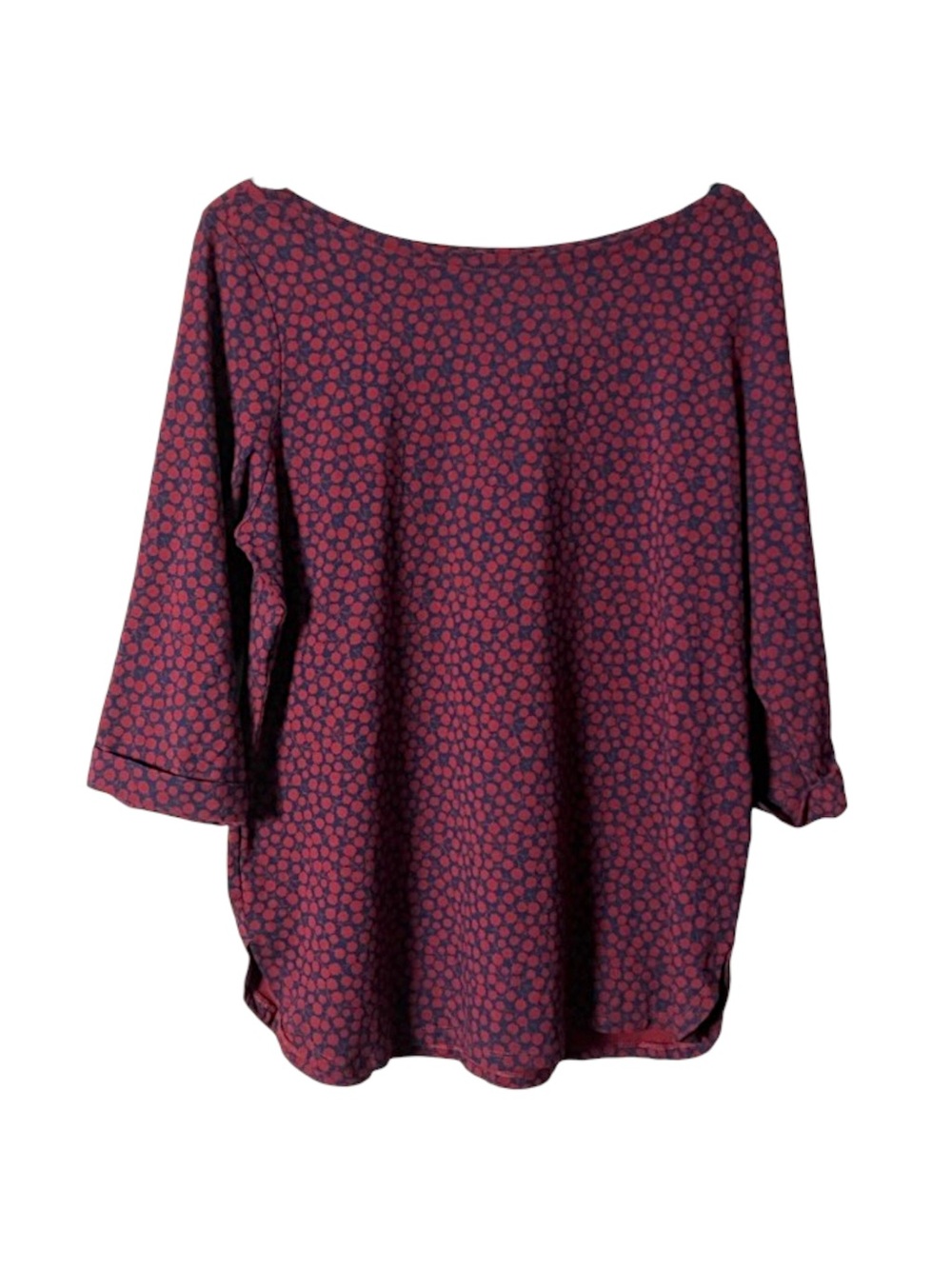 Reitmans shirt three quarter sleeve Floral Polka Dot red blue women’s size XXL